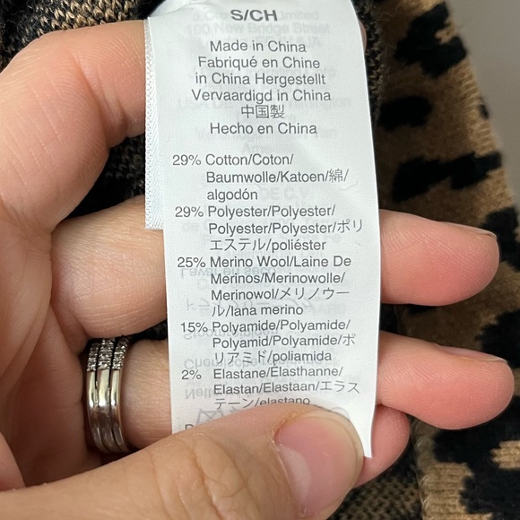 J.Crew merino wool blend sweater dress leopard print brown and black size small - Picture 10 of 10